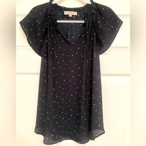 Navy with stars LOFT Blouse Large